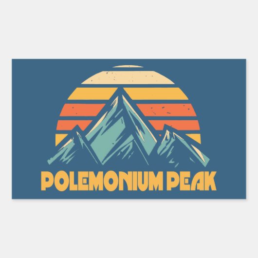 Polemonium Peak California Retro Turquoise 長方形シール (正面)