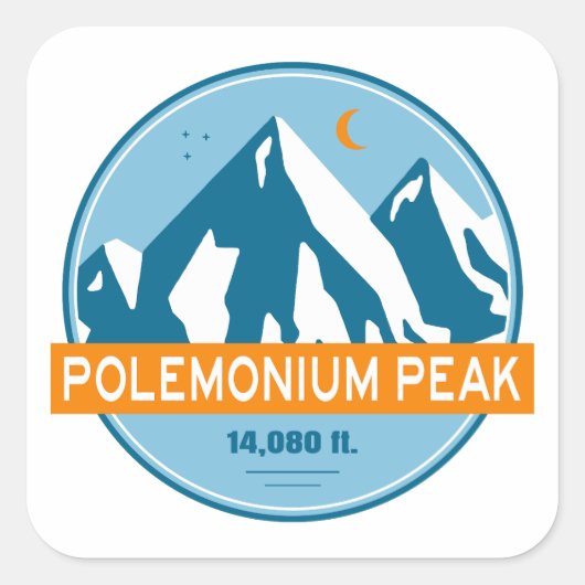 Polemonium Peak California Stars Moon スクエアシール (正面)