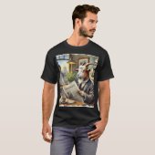 polera Retrato de Cabra estilo pictórico Tシャツ (正面フル)