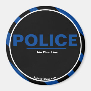 POLICE薄い青線磁石 マグネット