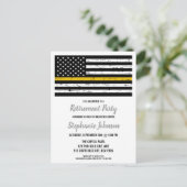 Police 911 Dispatcher Retirement Thin金ゴールドラインAn 案内ポストカード (スタンド正面)