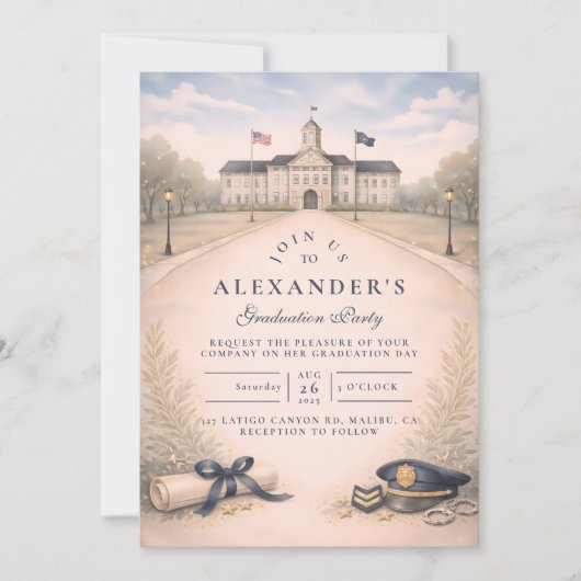 Police Academy Badge Ceremony Graduation 招待状 (正面)