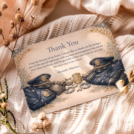 Police Academy Formal Badge Graduation サンキューカード