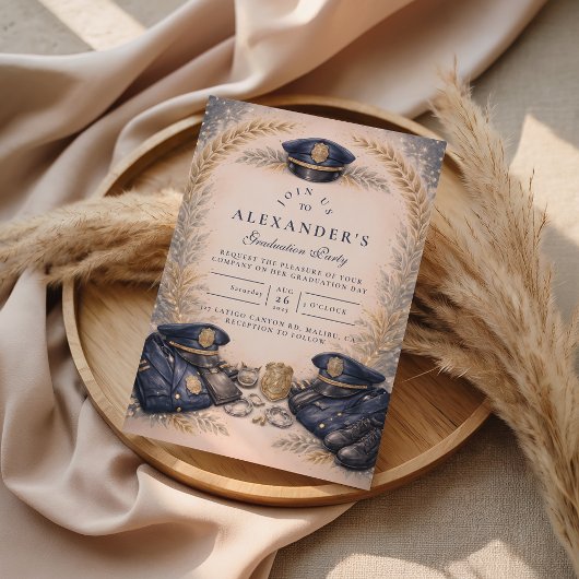 Police Academy Formal Badge Graduation 招待状