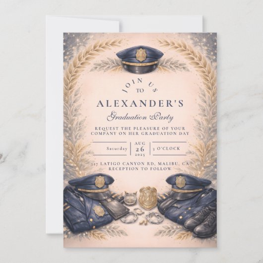 Police Academy Formal Badge Graduation 招待状 (正面)