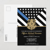 Police Academy Graduation Law Enforcement Officer インビテーションポストカード (正面/裏面)