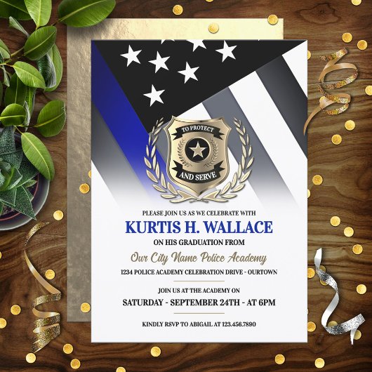 Police Academy Graduation Party Invitation 招待状