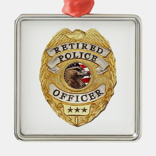 Police_Badge_Retired メタルオーナメント (正面)