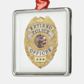 Police_Badge_Retired メタルオーナメント (左)