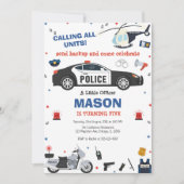 Police Birthday Invitation Police Officer Party 招待状 (正面)