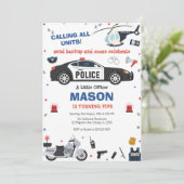 Police Birthday Invitation Police Officer Party 招待状 (スタンド正面)