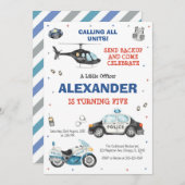 Police Birthday Invitation Police Officer Party 招待状 (正面/裏面)