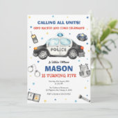 Police Birthday Invitation Police Officer Party 招待状 (スタンド正面)