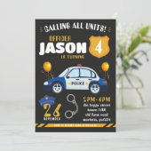 Police Black Invitation for Birthday Party Cops 招待状 (スタンド正面)