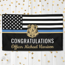 Police Blue Line Flag Congratulations Graduation