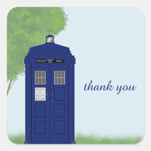 Police Box Thank You Stickers v4 スクエアシール (正面)