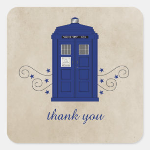 Police Box Thank You Stickers v6 スクエアシール