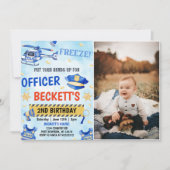 Police Boy 2nd Birthdayパーティー写真 招待状 (正面)