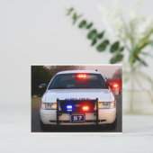 POLICE CAR – すべて点灯 ポストカード (スタンド正面)