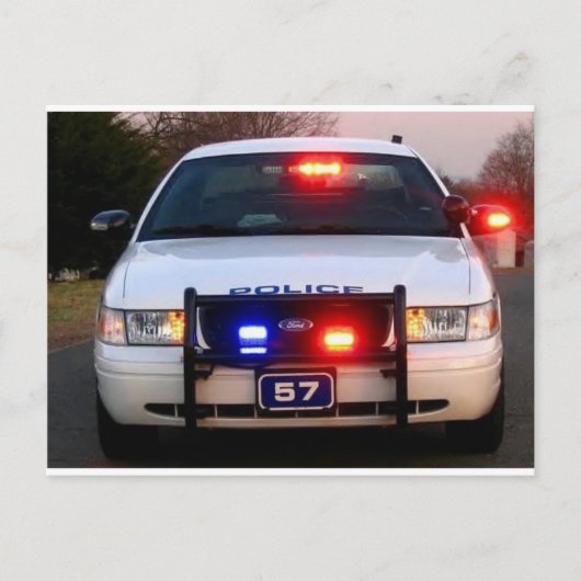 POLICE CAR – すべて点灯 ポストカード (正面)