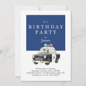 Police Car Birthday Invitation • Boy Party Invite 招待状 (正面)