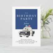 Police Car Birthday Invitation • Boy Party Invite 招待状 (スタンド正面)