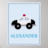 Police Car Cop Car Police Officer Baby Nursery ポスター (正面)