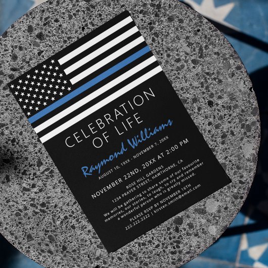 Police Celebration of Life | 薄い青い線 招待状