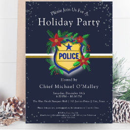Police Christmas Elegant Holiday Party 招待状