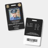 Police Department Law Enforcement Employee ID バッジ (正面&裏面)