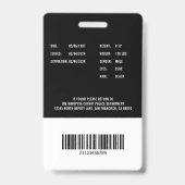 Police Department Law Enforcement Employee ID バッジ (裏面)