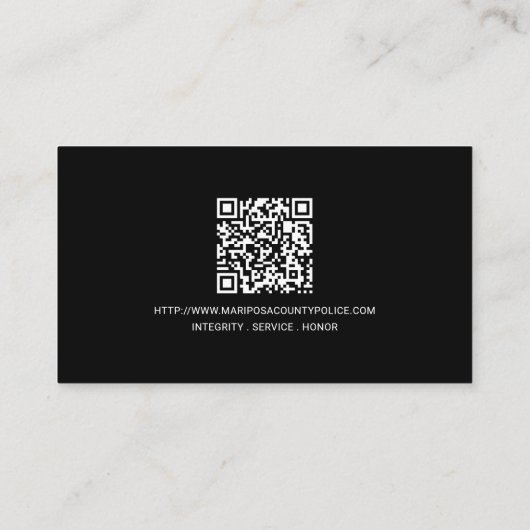Police Department Law Enforcement QR Code Logo 名刺 (裏面)