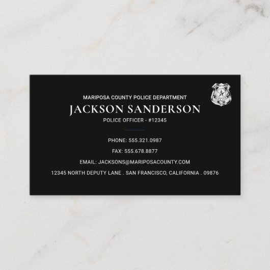 Police Department Law Enforcement QR Code Logo 名刺 (正面)