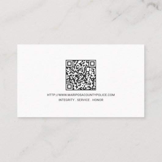 Police Department Law Enforcement QR Code Logo 名刺 (裏面)