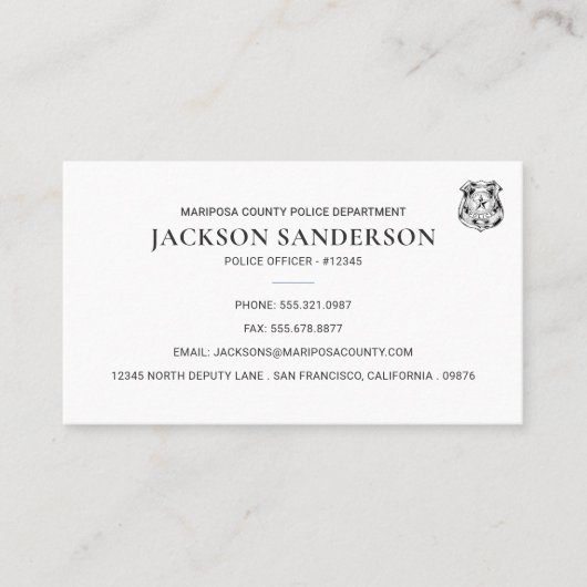 Police Department Law Enforcement QR Code Logo 名刺 (正面)