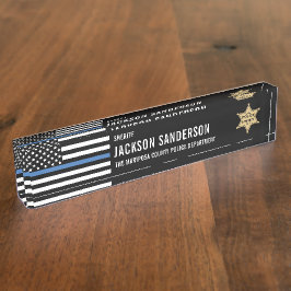 Police Department Law Enforcement Sheriff Badge デスクネームプレート