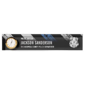 Police Department Officer Thin Blue Line Logo デスクネームプレート (正面)