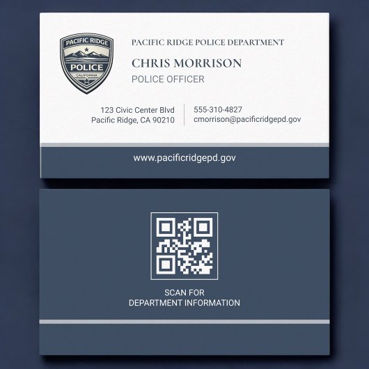 Police Department QR Code Logo Business Card 名刺