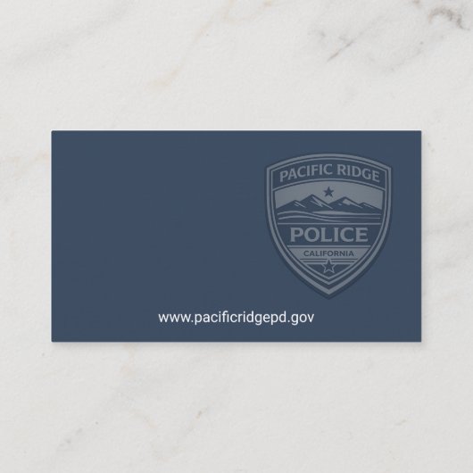 Police Detective Business Card 名刺 (裏面)