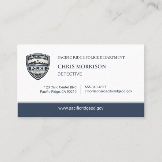 Police Detective Logo Business Card 名刺 (正面)