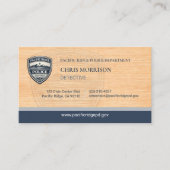 Police Detective Rustic Wood Business Card 名刺 (正面)