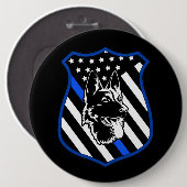 Police Dog Badge Pin Button Larger 缶バッジ (正面&裏面)