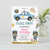Police girl party theme invitation 招待状 (スタンド正面)