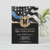 Police Graduation Law Enforcement Monogram Initial 招待状 (スタンド正面)