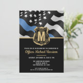 Police Graduation Law Enforcement Monogram Initial 招待状 (スタンド正面)