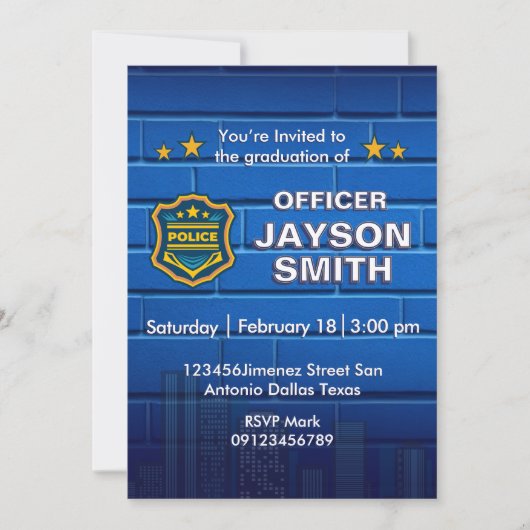 Police Graduation Party 招待状 (正面)