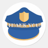 Police Hat Thank You ラウンドシール (正面)