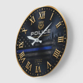 Police Honor Service Courage Law Enforcement Gif ラージ壁時計 (傾斜)