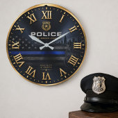 Police Honor Service Courage Law Enforcement Gif ラージ壁時計
