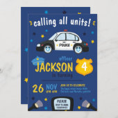 Police Invitation for Birthday Party Cops 招待状 (正面/裏面)
